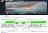 Laura Pidcock @LauraPidcock - 9h The sea is on fire but some people *still* think capitalism can be managed. 21.2M views 0:01 / 0:11 x Pemex From Wikipedia, the free encyclopedia Petróleos Mexicanos, hich translates to Mexican Petroleum, but is trademarked and better known as Pemex (Spanish pronunciation: [ 'pemeks), is the Mexican state-ownedpetroleum company created in 1938 by nationalization or expropriation of all private foreign apdtemestic oil companies at that time. Pemex had total asseis worth,$191.800 billion in Degember 2019(1 and as of 2009 was Latin America's secondsrgest enterprise by annual revenue, surpassed only by Perobras (the Brazilian hational oil company). 2 The majority of its shares are not lises publicly and are ungercontrol of the Mexican government, with the value of its publiclyisted shares totaling $202 billion in 2010, representing approkimately one quarter of the company's total net worth. 1314||5] The tompany is the 7th most polluting inthe world according to The Guardian. 6r
