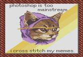 photoshop is to0 IS mainstream i cross stitch my memes.
