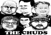 THE CHUDS OROBISRAEL, Hair Forehead Nose Head Smile Glasses Chin Hairstyle Eyebrow Eye Facial expression White Mouth Organ Human Cartoon Jaw Happy Sharing Organism Font Gesture Eyewear Social group Art People Facial hair Illustration