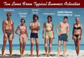 Tan Lines From Typical Summer Activities Waterskiing SCUBA Niche internet Mountain Diving Rollerblading microcelebrity Tennis Biking captainburger64