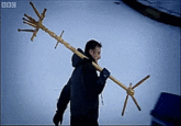 The full gif can be found in the source.

It comes from the Top Gear Winter Olympics and this particular segment can be found below:

<iframe width="560" height="315" src="https://www.youtube.com/embed/HSDfR4NTly4" title="YouTube video player" frameborder="0" allow="accelerometer; autoplay; clipboard-write; encrypted-media; gyroscope; picture-in-picture" allowfullscreen></iframe>

<iframe width="560" height="315" src="https://www.youtube.com/embed/utFbjheDC-Y" title="YouTube video player" frameborder="0" allow="accelerometer; autoplay; clipboard-write; encrypted-media; gyroscope; picture-in-picture" allowfullscreen></iframe>