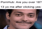 PornHub: Are you over 18? 13 yo me after clicking yes: