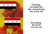 Getting invaded by the Americans for your oil * * * Invading Kuwait for its oil imgfilip.com Sleeve Gesture Font Finger