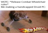 WOTC: *Release Combat Wheelchair rules* Me making a handicapped Druid PC: HeeLs HO