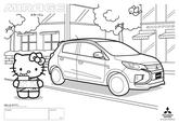 MIRAGE ミラージュ SHOPPING 田田 MIRAGE HELLO KITTY 2021 SANRIO CO., LTD. APPOVAL NO. LS18254 おなまえ ねんれい さい MITSUBISHI МОTORS Drive your Ambition