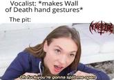 Vocalist: *makes Wall of Death hand gestures* The pit: Oh f--- you're gonna split me open