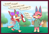 Audie tries a new... drink? Freya! Freya! Try this juice out! It's bangin'!!! Audie, that's ketchup.