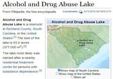 Alcohol and Drug Abuse Lake From Wikipedia, the free encyclopedia Coordinates: 34°5'26'N 80°59'0.5'W Alcohol and Drug Alcohol and Drug Abuse Lake Abuse Lake is a reservoir in Richland County, South Carolina, in the United States. The size of the Alcohol and Drug Abuse Lake lake is 93.2 acres (377,000 m?).121 The lake most likely was named after a nearby residential treatment center for persons with OShow map of South Carolina OShow map of the United States Show all substance dependence.1