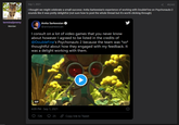 Sep 1, 2021 # 8,942 I thought we might celebrate a small success: Anita Sarkeesian's experience of working with DoubleFine on Psychonauts 2 sounds like it was pretty delightful (not sure how to post the whole thread but it's worth clicking through) terminaljeremy Anita Sarkeesian Member @anitasarkeesian I consult on a lot of video games that you never know about however I agreed to be listed in the credits of @DoubleFine's Psychonauts 2 because the team was *so* thoughtful about how they engaged with my feedback. It was a delight working with them. GIF 4:09 PM - Sep 1, 2021 726 O 25 S Copy link to Tweet