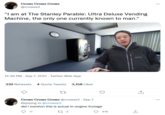 Crows Crows Crows ... @crowsx3 "I am at The Stanley Parable: Ultra Deluxe Vending Machine, the only one currently known to man." 12:36 PM - Sep 7, 2021 · Twitter Web App 339 Retweets 4 Quote Tweets 3,158 Likes Crows Crows Crows @crowsx3 · Sep 7 ... Replying to @crowsx3 did i mention this is actual in-engine footage 11 27 3 416