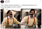 rexie/milo @rexiplier ... "ofc i didnt shoot anyone, j- i didnt kill anyone, im neurodivergent and a minor"