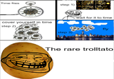 Cover yourself with time  Time flies step 1) e wait for it to time cover yourself in time step 2) fly step 3) The rare trolltato