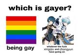 which is gayer? being gay whatever the f--- xingqiu and chongyun have going on