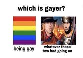 which is gayer? being gay whatever these two had going on