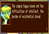 Back when the game was still up I came across this Kappa NPC that had this to say, so I decided to screenshot it.