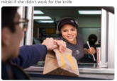 mitski if she didn't work for the knife McDonald's