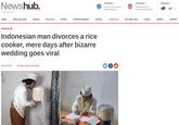 Newshub. Podcasts > ThreeNow > Auckland > Listen to Newshub's now Watch the latest 18° 12° latest podcasts current affairs shows 7 October 2021 HOME NEW ZEALAND WORLD POLITICS SPORT ENTERTAINMENT TRAVEL LIFESTYLE TECHNOLOGY RURAL MONEY SHOWS INDONESIA O Indonesian man divorces a rice cooker, mere days after bizarre wedding goes viral 05/10/2021 Jennie-Louise Kendrick f