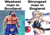 Strongest man in England Weakest man in Scotland