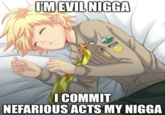 IM EVIL N---- 320 I COMMIT NEFARIOUS ACTS MY N----