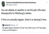 #JusticeForChipNDaleParkLife #SaveTheOwlHouse @Mr_MasonThe2nd You can debate on weather or not the spin-offs were disrespectful to Hillenburg's wishes. If this is to actually happen, there's no denying it here. V Variety SpongeBob Digital Collectibles Coming? ViacomCBS Jumps on NFT Bandwagon variety.com/2021/digital/n.. @Variety · 3h