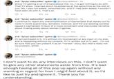 zoë “lycan subscribe" quinn O @UnburntWitch - 1h Since I'm getting a lot of emails about this: no, l've got nothing to do with That TV show. I learned about its existence at the same time as the rest of you. No, I was not asked, consulted etc. and if I had been asked, I wouldn't have been ok with it. That's all. 5 17 42 408 zoë “lycan subscribe" quinn O @UnburntWitch · 1h I continue to reject any oversimplification of GamerGate that leaves out its roots in white supremacy, domestic violence, and the pre-existing societal issues it capitalized in favor of a more convenient and inaccurate narrative about it being solely about women in games. t7 78 5 510 @UnburntWitch - 57m zoë “lycan subscribe" quinn If I am portrayed in it, it's without my involvement or any input on my end, and is happening without my consent. If I'm written out of it, well. I'm not so sure how you can present it as an “honest" story. But that's really not my problem, either. 27 10 204 zoë “lycan subscribe" quinn ... @UnburntWitch I don't want to do any interviews on this, I don't want to give any other statements aside from this. It's bad enough having all of this pop up again without any warning or regard for how I might feel about it, so l'd like to just try and ignore it. Thank you for understanding.