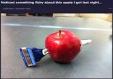 Noticed something fishy about this apple I got last night.. 8,358 Views • November 1 2012