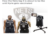 How the Nets big 3 is about to be like until Kyrie gets vaccinated NETS BROOKLYN 11 BROOKLY 7 inlo BROOKLYN 13