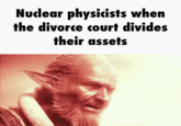 Nudlear physicists when the divorce court divides their assets