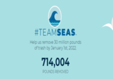 #TEAMSEAS. Help us remove 30 million pounds of trash by January 1st, 2022. 714,004 POUNDS REMOVED