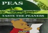 PEAS TASTE THE PEANESS The what?!