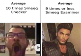 Average Average 10 times Smeeg 9 times or less Smeeg Examiner Checker