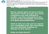 Patrick Marlborough @Cormac_McCafe · Nov 9 plant a tree co have a peculiar business model. Essentially, they sell cheap necklaces, and for each they sell, they plant a tree. or they donate the money to elephants! or Palestine! as per their insta, the cause can change ... week to week... to repost: Every repost gets us more views. The more views we get, the more necklaces we sell. Necklace profits are then donated to the cause of the campaign. Currently it is @savetheelephants That is why we ask you to repost our campaign post. By reposting, you are literally helping us donate to the cause. Help us help them