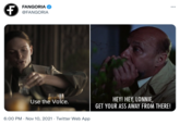 FANGORIA ... @FANGORIA HEY! HEY, LONNIE, GET YOUR ASS AWAY FROM THERE! Use the Voice. 6:00 PM · Nov 10, 2021 · Twitter Web App