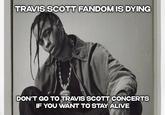 TRAVIS S COTT FANDOM IS DYING DON'T GO TO TRAVIS SCOTT CONCERTS IF YOU WANT TO STAY ALIVE