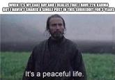 WHEN ITS MY CAKE DAY AND I REALIZE THAT I HAVE 22K KARMA BUTI HAVENT SHARED A SINGLE POST IN THIS SUBREDDIT FOR 3 YEARS It's a peaceful life. SANEEMYDEWONSETARIMGATAE"ES