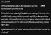 November 16, 2021 at 2:19 PM EST A DOWNLOAD PDF SANTA MONICA, Calif.--(BUSINESS WIRE)--Nov. 16, 2021-- The Activision Blizzard (Nasdaq: ATVI) Board of Directors released the following statement responding to recent media stories. PDF “The Activision Blizzard Board remains committed to the goal of making Activision Blizzard the most welcoming and inclusive company in the industry. Under Bobby Kotick's leadership the Company is already implementing industry leading changes including a zero tolerance harassment policy, a dedication to achieving significant increases to the percentages of women and non-binary people in our workforce and significant internal and external investments to accelerate opportunities for diverse talent. The Board remains confident that Bobby Kotick appropriately addressed workplace issues brought to his attention. The goals we have set for ourselves are both critical and ambitious. The Board remains confident in Bobby Kotick's leadership, commitment and ability to achieve these goals."