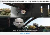 Coach when he looks at my weekly updates You're not following your diet FITTR