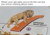 When your girl asks you to fix her car but you know nothing about cars: DEFEATED MALE LEAVES @forgednfast