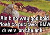 Ain't no way god told Noah to put two BMW drivers on the ark
