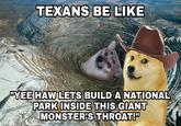 TEXANS BE LIKE "YEE HAW LETS BUILD A NATIONAL PARK INSIDE THIS GIANT MONSTER'S THROAT!"