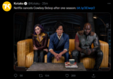 Kotaku O @Kotaku · 25m Netflix cancels Cowboy Bebop after one season: bit.ly/3Elwqr2 о 56 17 104 269