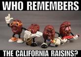 Wish I Didn't WHO REMEMBERS THE CALIFORNIA RAISINS?