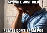 MY WIFE JUST DIED PLEASE DON'T SPAM POG