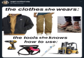 angel certified tulip @nogoodtulip the clothes she wears: the tools she knows how to use: DrWALT