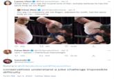Lauren Chen @TheLaurenChen - Jan 4 Ethan Klein, who has the muscle tone of flan, actually believes he has the same body as Joe Rogan Ethan Klein O @h3h3productions · Jan 4 You say l'm unhealthy yet Joe Rogan, adjusted for outfit, has the same body as me... interesting 27 961 856 15.8K Ethan Klein @h3h3productions · Jan 4 ratio + baited + intellectual heavyweight 345 27 605 29.2K hasanabi ... @hasanthehun Replying to @h3h3productions and @TheLaurenChen conservatives understand a joke challenge impossible difficulty 10:51 PM · Jan 4, 2022 - Twitter Web App