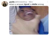 graibe @thirdstOne · 16m when u answer bjork's riddle wrong