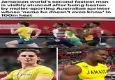 Jamaican world's second fastest man is visibly stunned after being beaten by mullet-sporting Australian sprinter whose 'name he doesn't even know' in 100m heat 10 TOKYO 2020 202 JAMAICE SAUSTRALIA