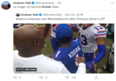 Graham Hall @GrahamHall_ · 9h no longer my favorite Kodak video ... Graham Hall O @GrahamHall_ · Nov 24, 2018 #Gators celebrate with @KodakBlackik after Donovan Stiner's INT KODAK 0:11 1.4M views 27 9 139