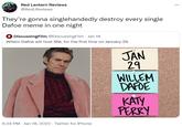 They’re gonna singlehandedly destroy every single Dafoe meme in one night Red Lantern Reviews ... @RedLReviews They're gonna singlehandedly destroy every single Dafoe meme in one night DiscussingFilm @DiscussingFilm - Jan 18 Willem Dafoe will host SNL for the first time on January 29. JAN 29 WILLEM DAFOE KATY PERRY 6:24 PM · Jan 18, 2022 · Twitter for iPhone