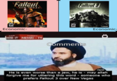 Falleut Fallsut 3 NEW VEGAS MATURE 17+ MATURE 17. M M RBethesda ESRB "Bethesda iZenM Mada company ESRB Economic- Economic- MAM-1V MEMRITV Comments He is even worse than a jew, he is may allah forgive me for uttering this word - someone who prefers Fallout 3 over New Vegas :0